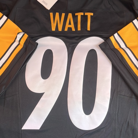 Pittsburgh Steelers TJ Watt NFL Jersey Black, Yellow White - Adult Size 3XL - Picture 4 of 12